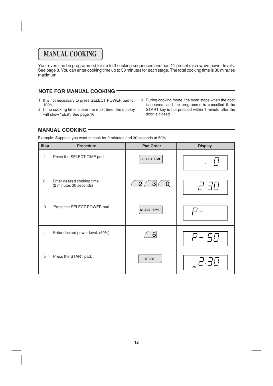 Manual cooking | Sharp R-21ATP User Manual | Page 13 / 36