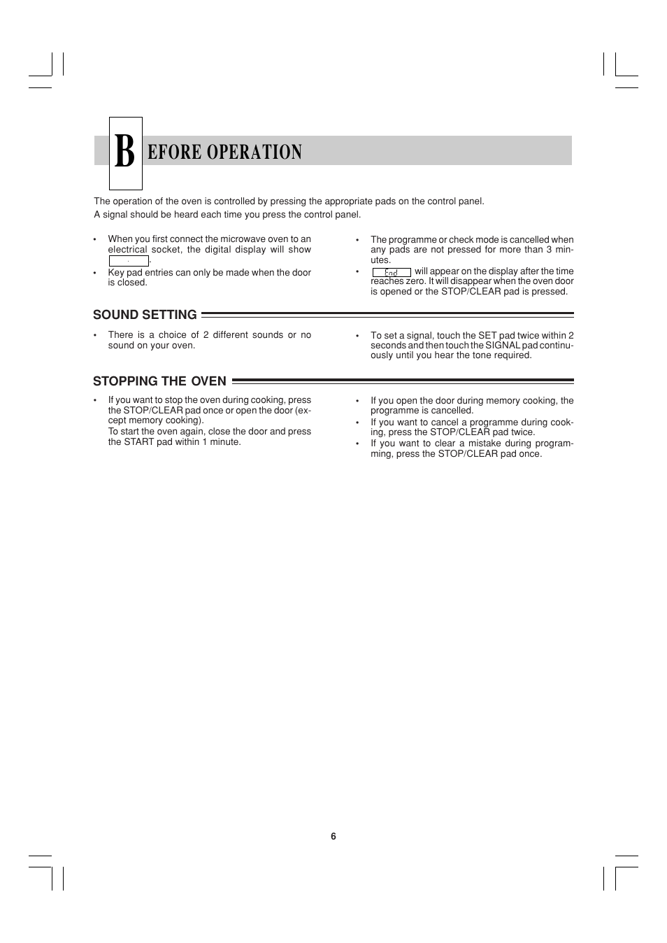 Efore operation | Sharp R-21ATP User Manual | Page 7 / 36