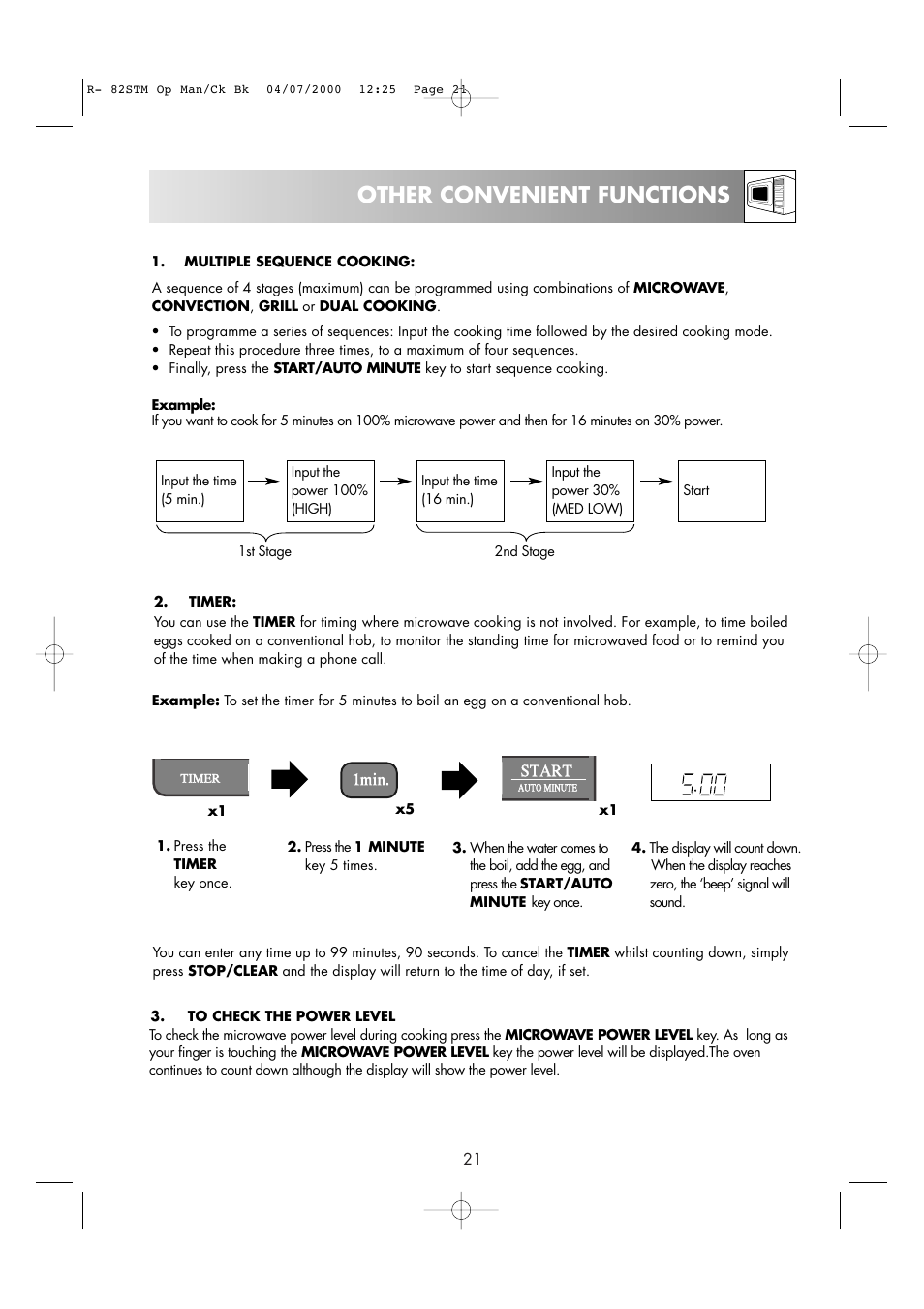 Other convenient functions | Sharp R82STMA User Manual | Page 23 / 68