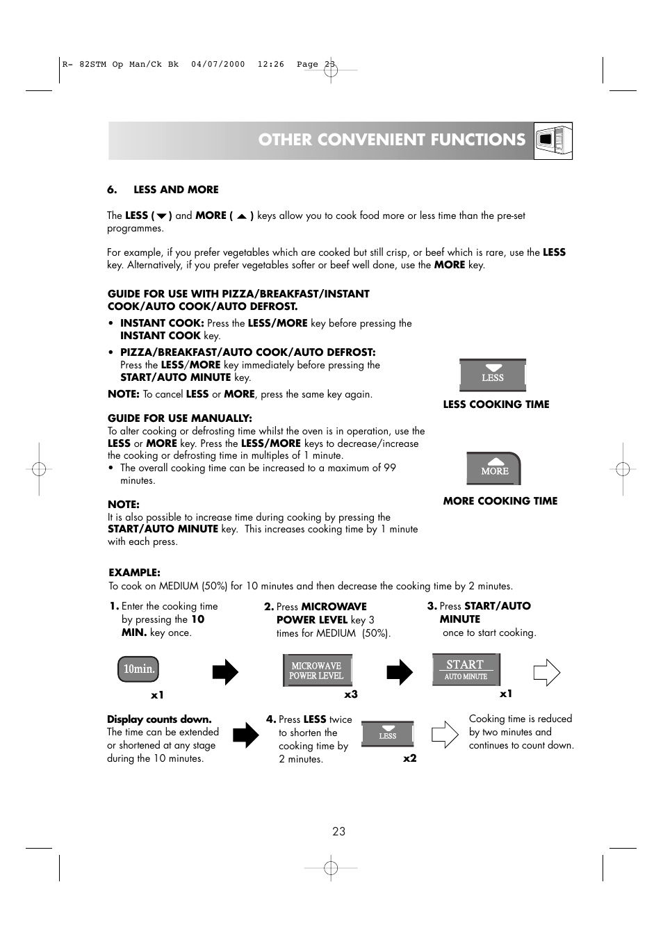 Other convenient functions | Sharp R82STMA User Manual | Page 25 / 68