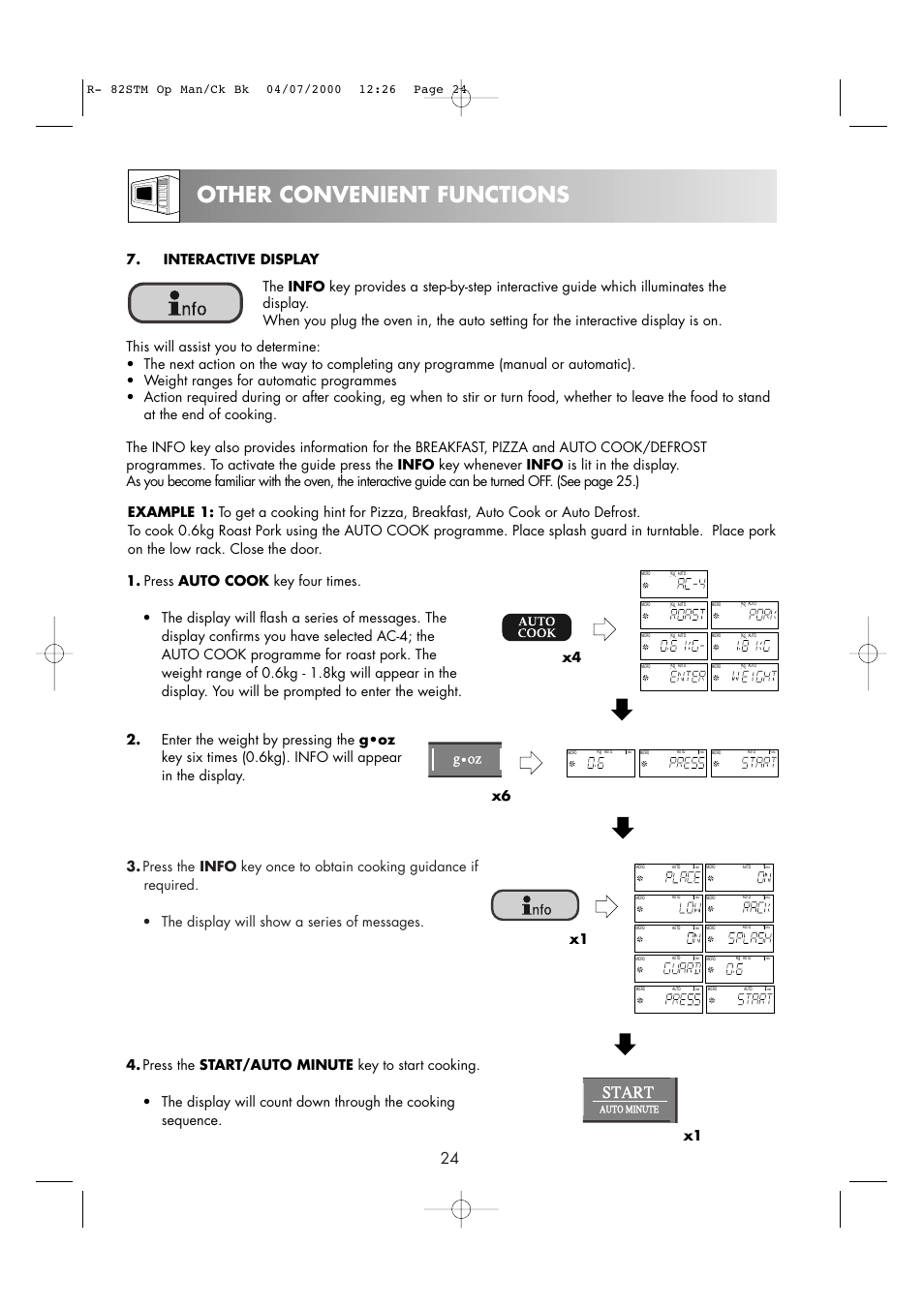 Other convenient functions | Sharp R82STMA User Manual | Page 26 / 68