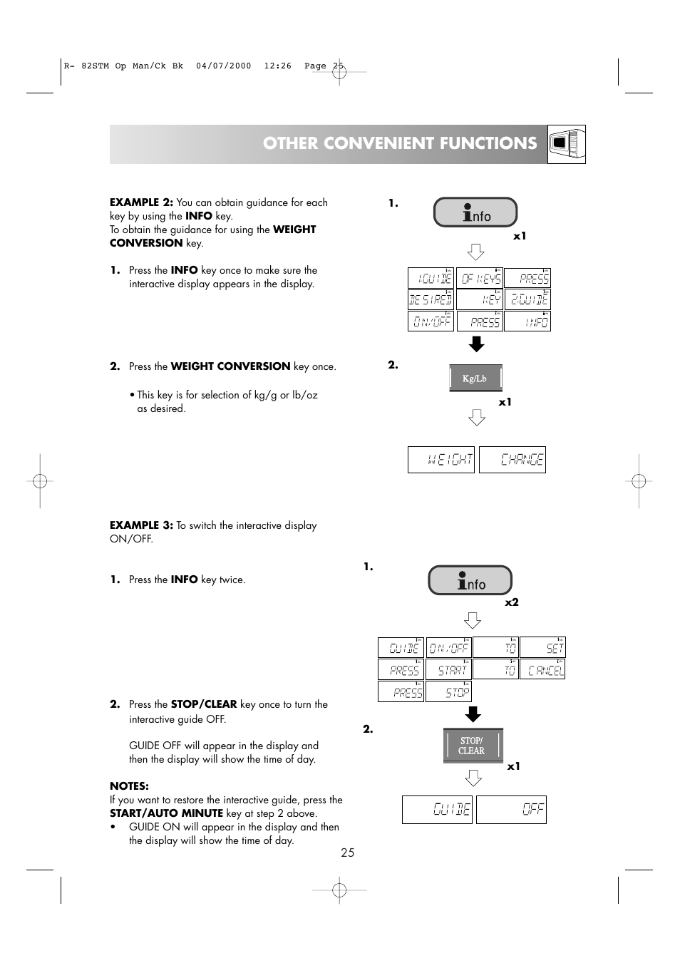 Other convenient functions | Sharp R82STMA User Manual | Page 27 / 68