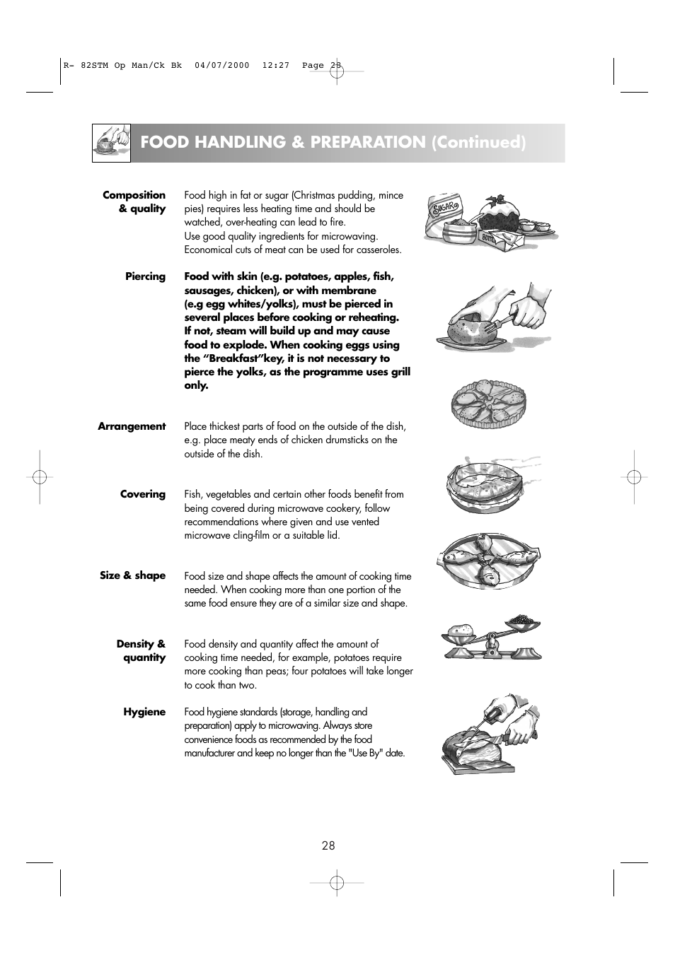 Food handling & preparation (continued) | Sharp R82STMA User Manual | Page 30 / 68