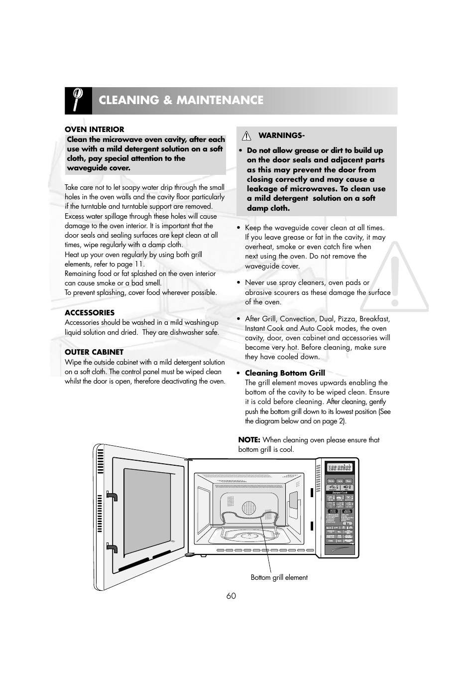 Cleaning & maintenance | Sharp R82STMA User Manual | Page 62 / 68