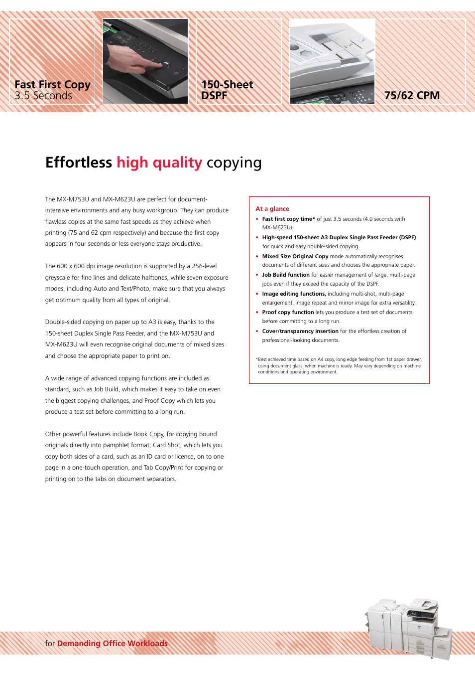 Effortless high quality copying | Sharp MX-M753U User Manual | Page 5 / 12