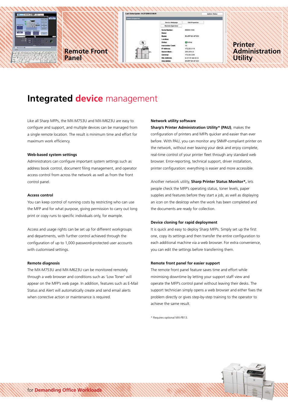 Integrated device management | Sharp MX-M753U User Manual | Page 9 / 12