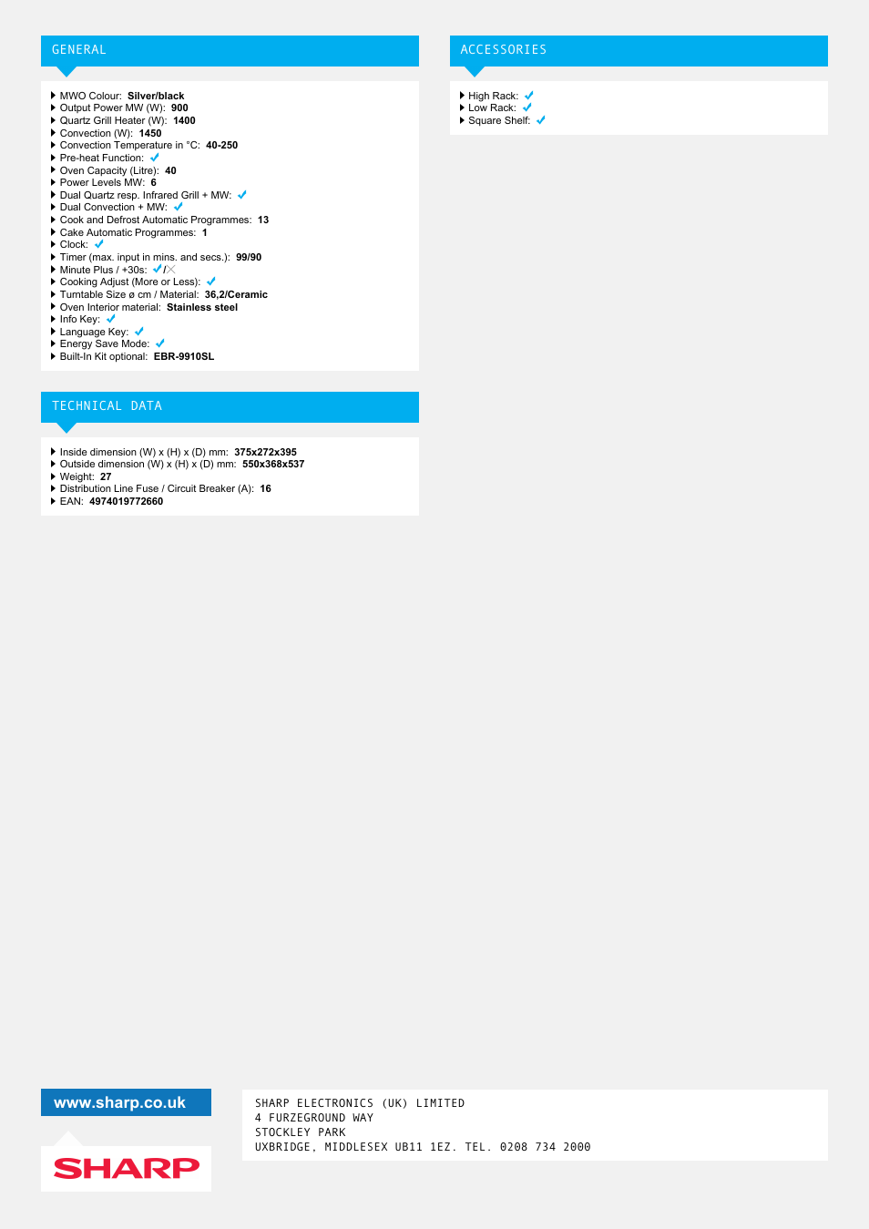 Sharp R-959SLMAA User Manual | Page 2 / 2
