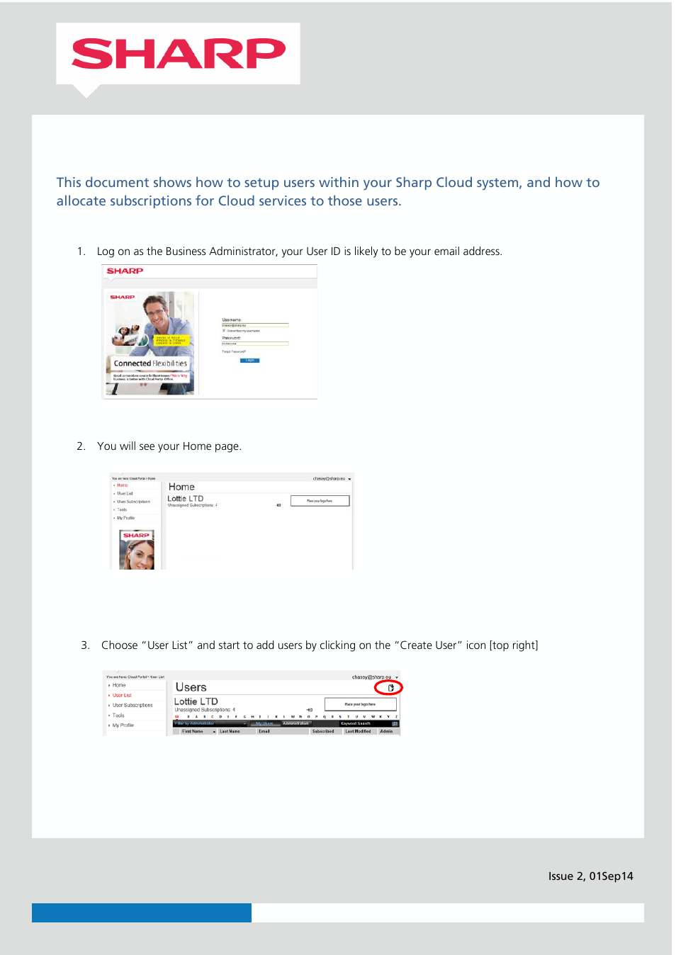 Sharp Cloud Portal Office User Manual | Page 2 / 4