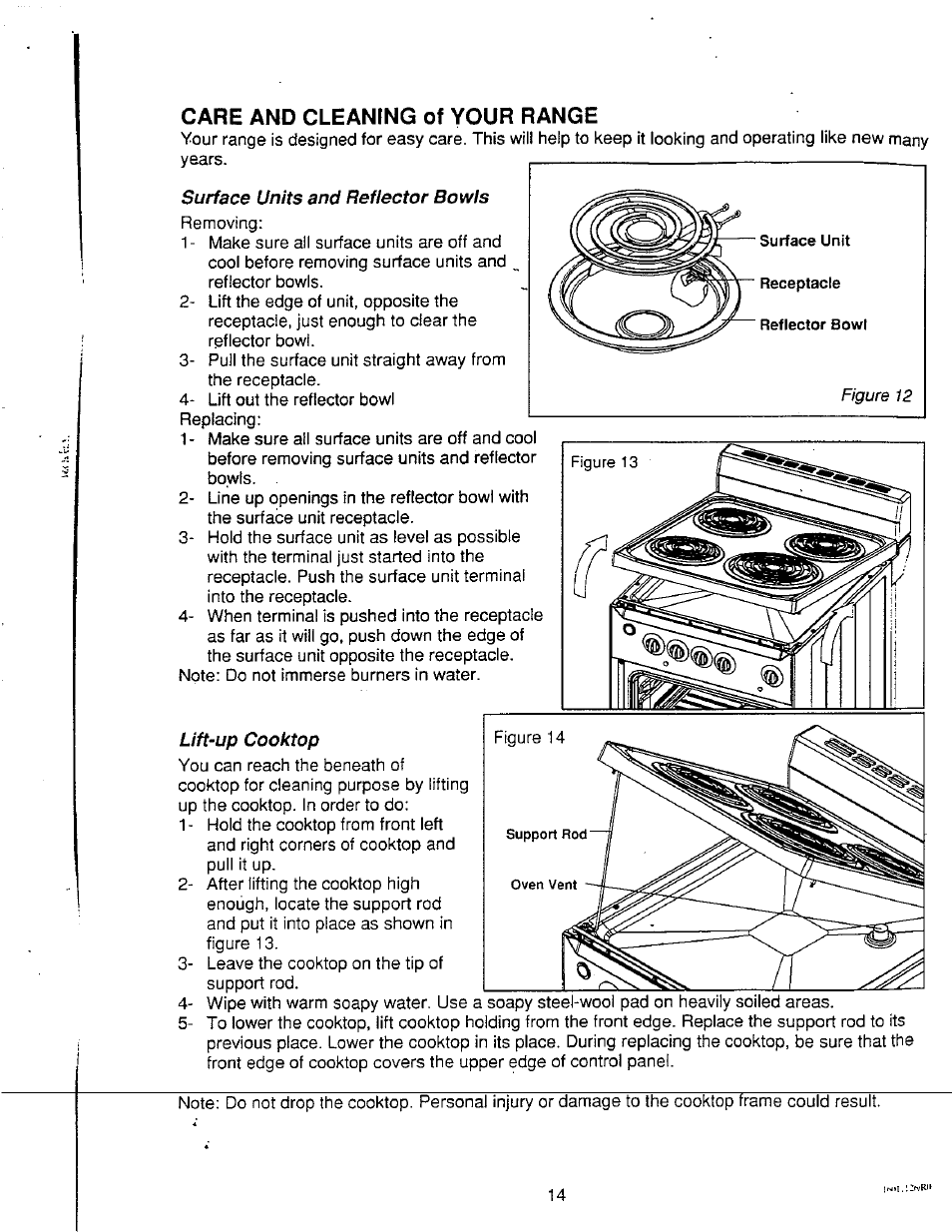 Care and cleaning of your range | Avanti DER24CSS User Manual | Page 17 / 21