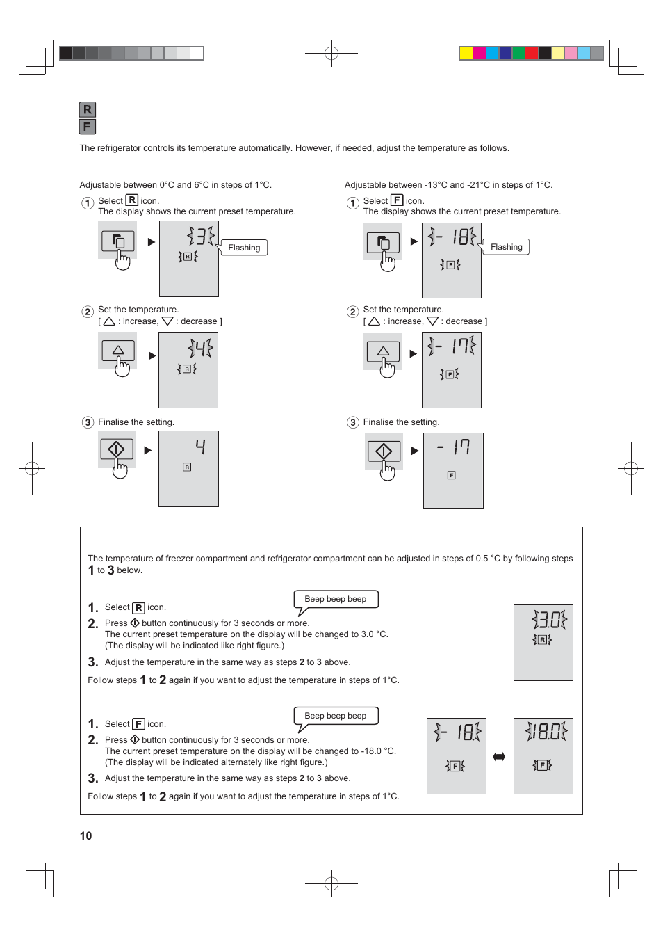 Controlling temperature | Sharp SJFP813VST User Manual | Page 10 / 16