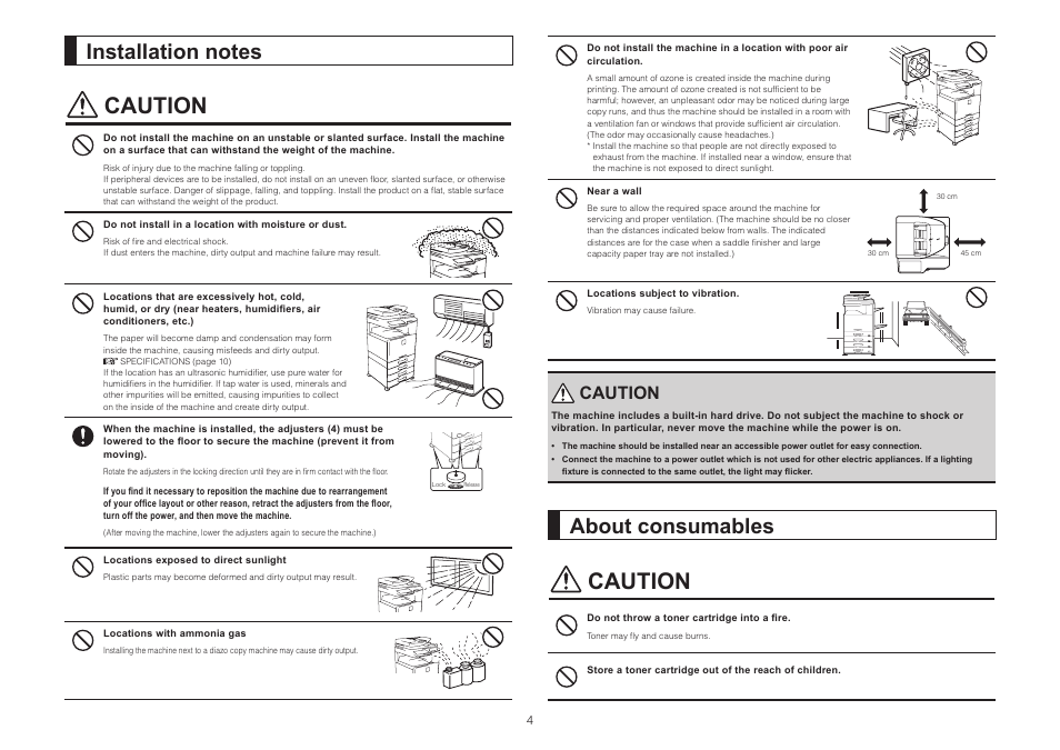 About consumables, Caution | Sharp MX-2314N User Manual | Page 4 / 16