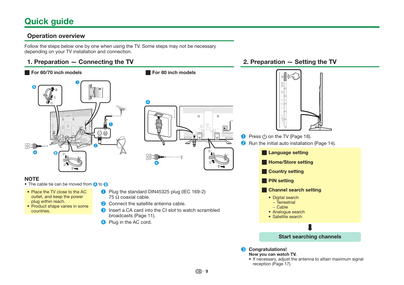Quick guide | Sharp LC-60UQ10KN User Manual | Page 11 / 93