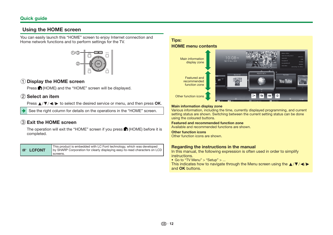 Sharp LC-60UQ10KN User Manual | Page 14 / 93