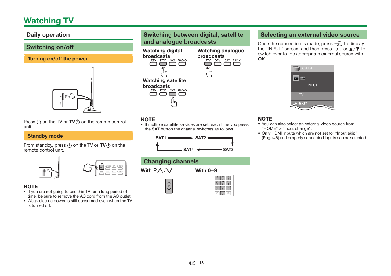 Watching tv | Sharp LC-60UQ10KN User Manual | Page 20 / 93