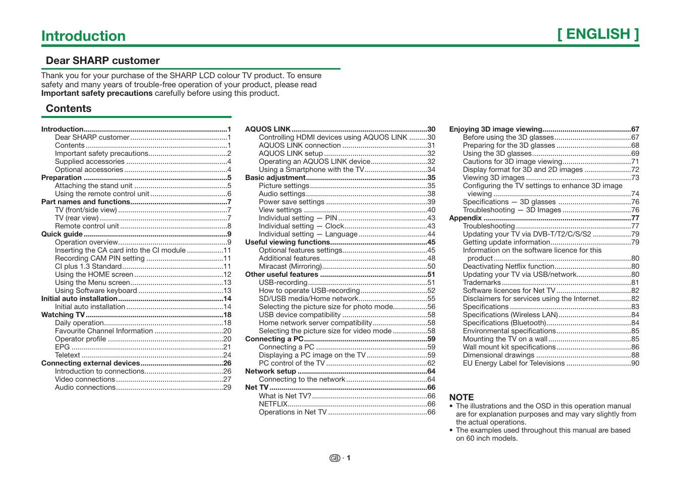 Introduction [ english | Sharp LC-60UQ10KN User Manual | Page 3 / 93