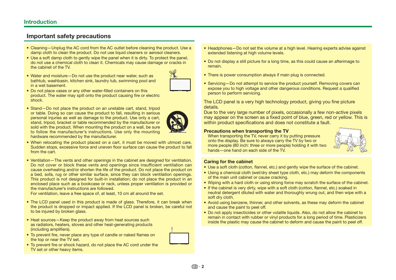 Important safety precautions | Sharp LC-60UQ10KN User Manual | Page 4 / 93