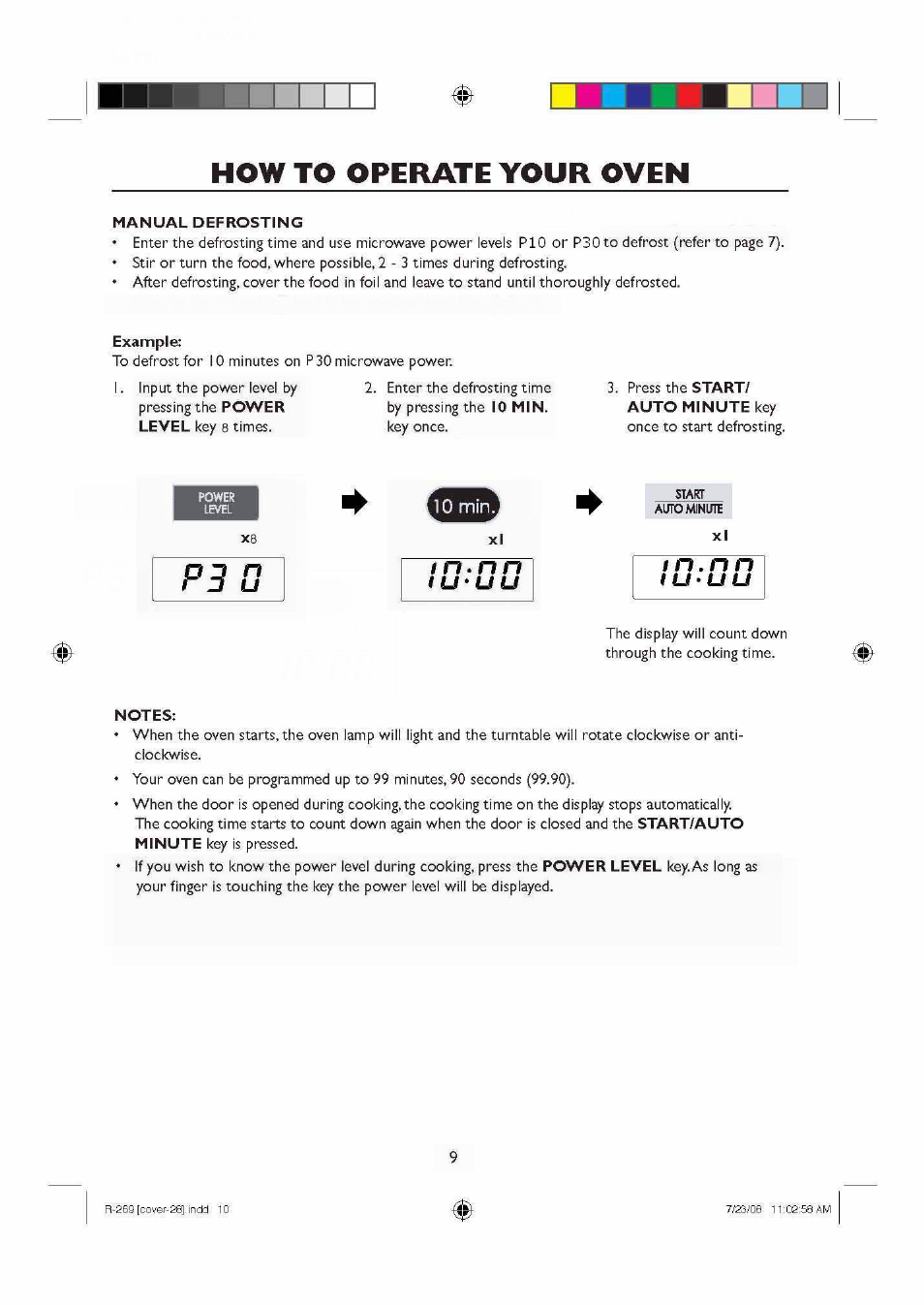 How to operate your oven | Sharp R270SLM User Manual | Page 11 / 29