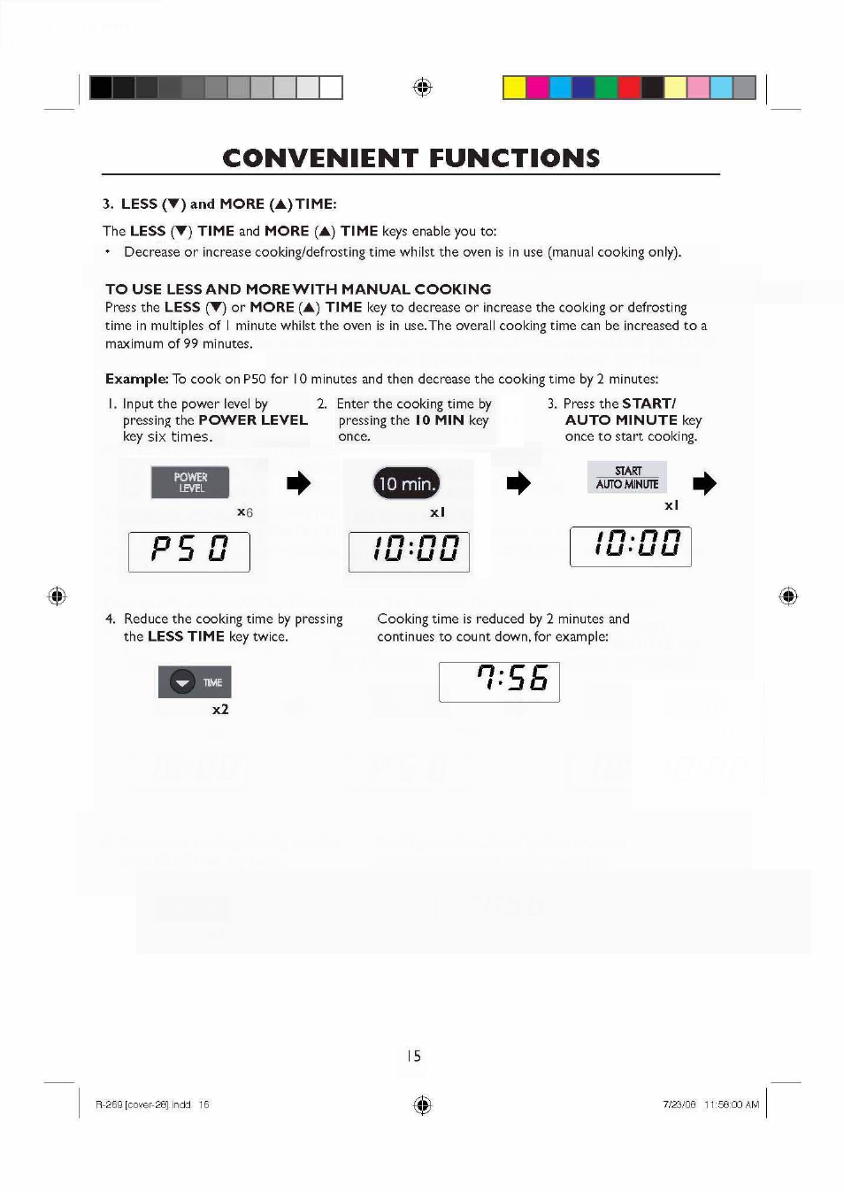 Convenient functions | Sharp R270SLM User Manual | Page 17 / 29