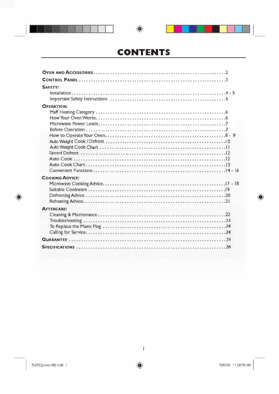 Sharp R270SLM User Manual | Page 3 / 29
