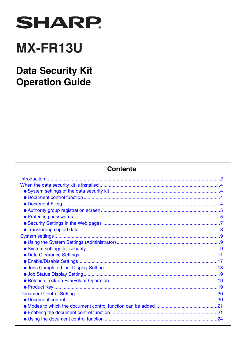 Sharp MX-C381 User Manual | 30 pages