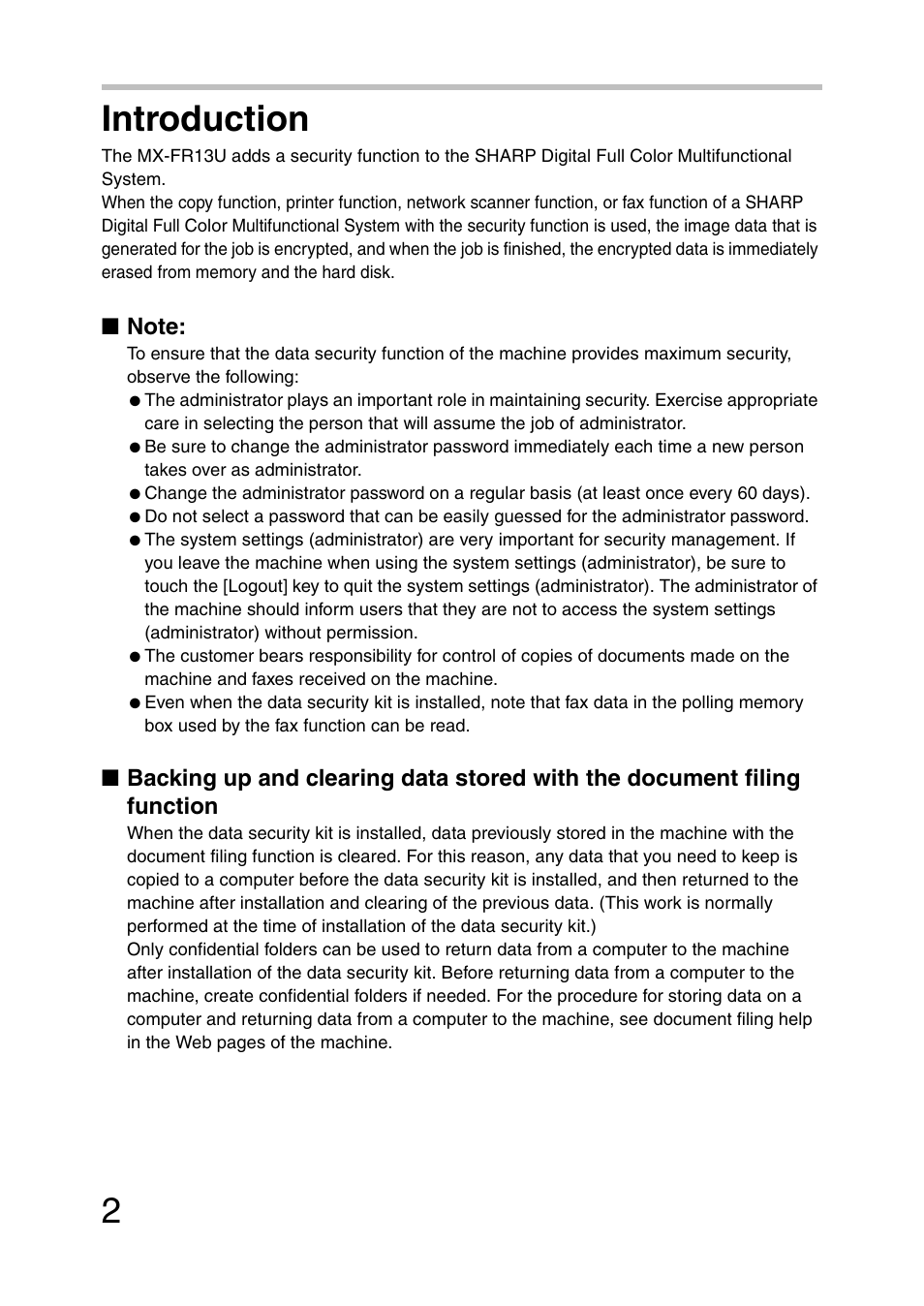 Introduction, 2introduction | Sharp MX-C381 User Manual | Page 3 / 30