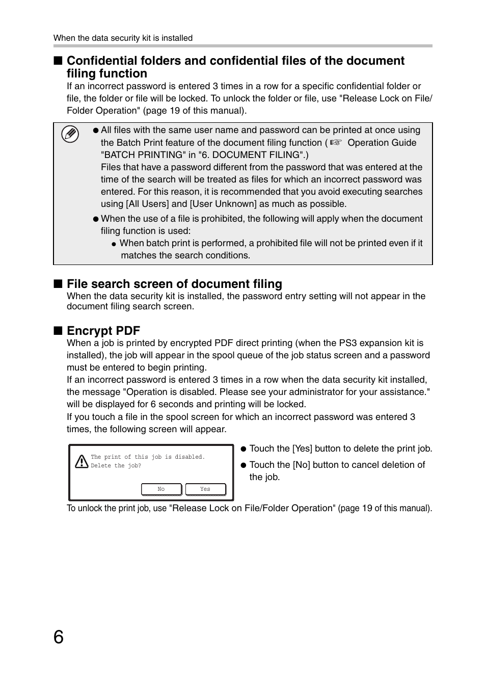 File search screen of document filing, Encrypt pdf | Sharp MX-C381 User Manual | Page 7 / 30