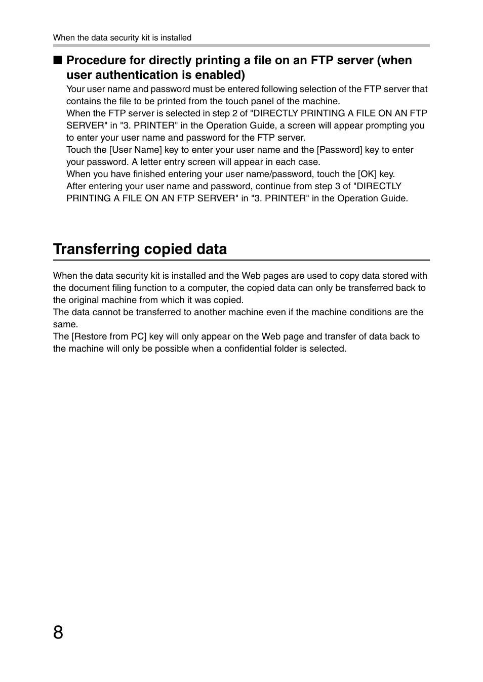 Transferring copied data | Sharp MX-C381 User Manual | Page 9 / 30