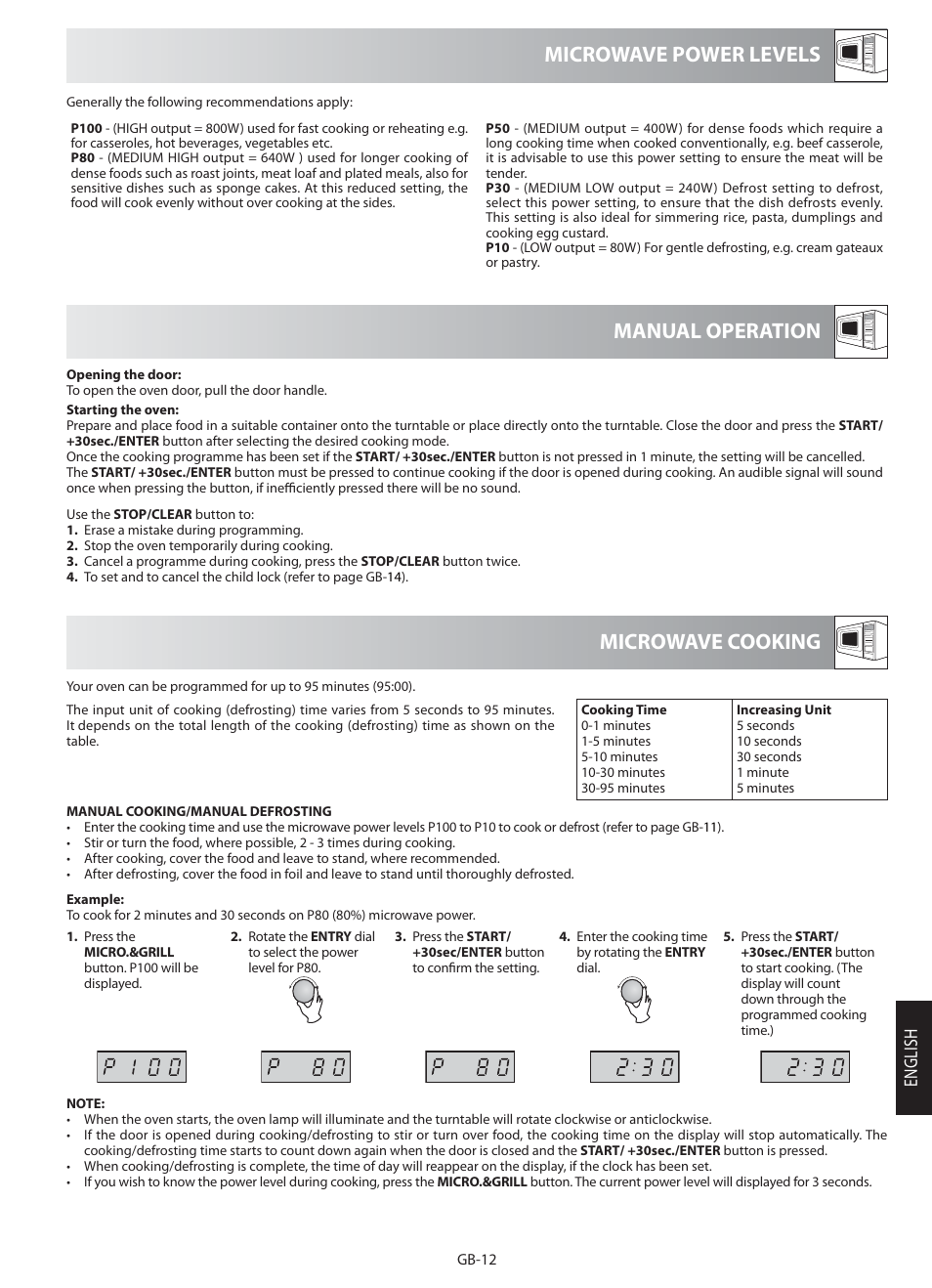 English | Sharp R-622STM User Manual | Page 13 / 20