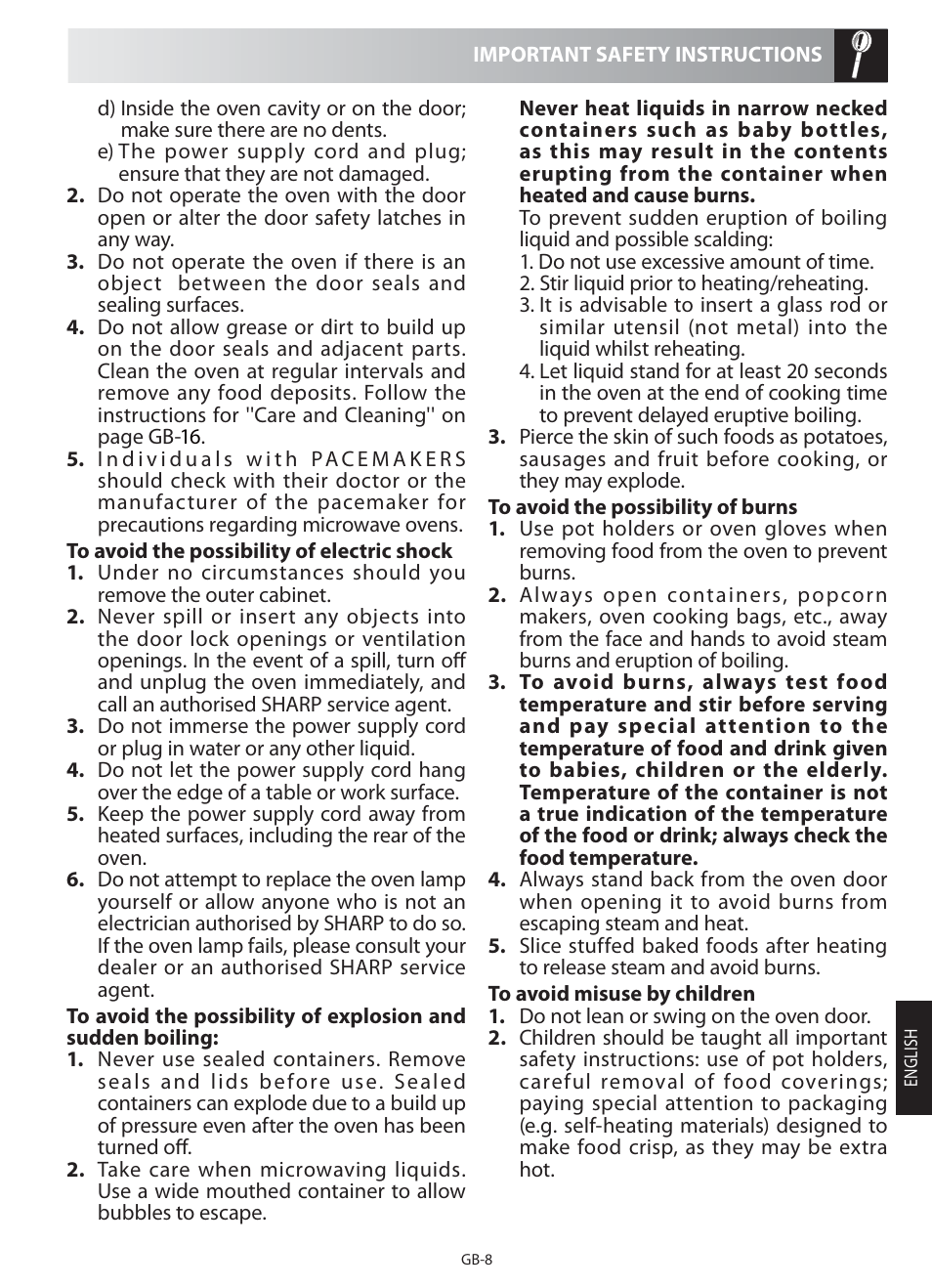 Sharp R-622STM User Manual | Page 9 / 20