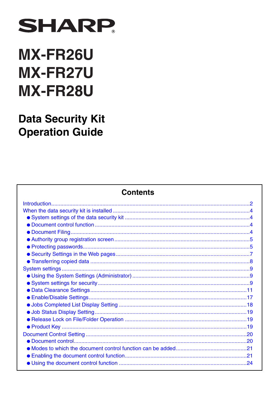 Sharp MX-B382 User Manual | 30 pages