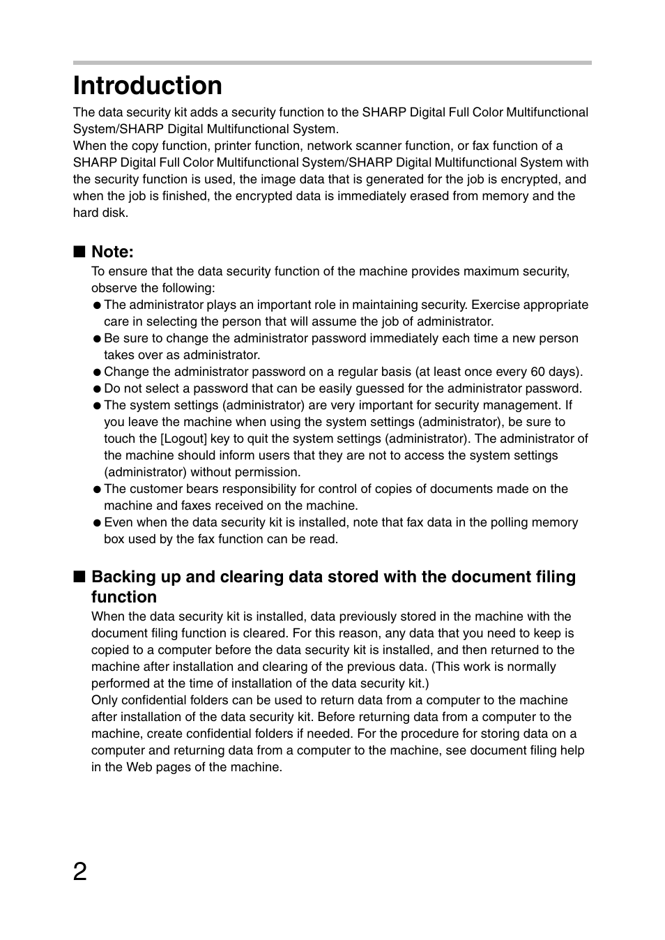 Introduction, 2introduction | Sharp MX-B382 User Manual | Page 3 / 30