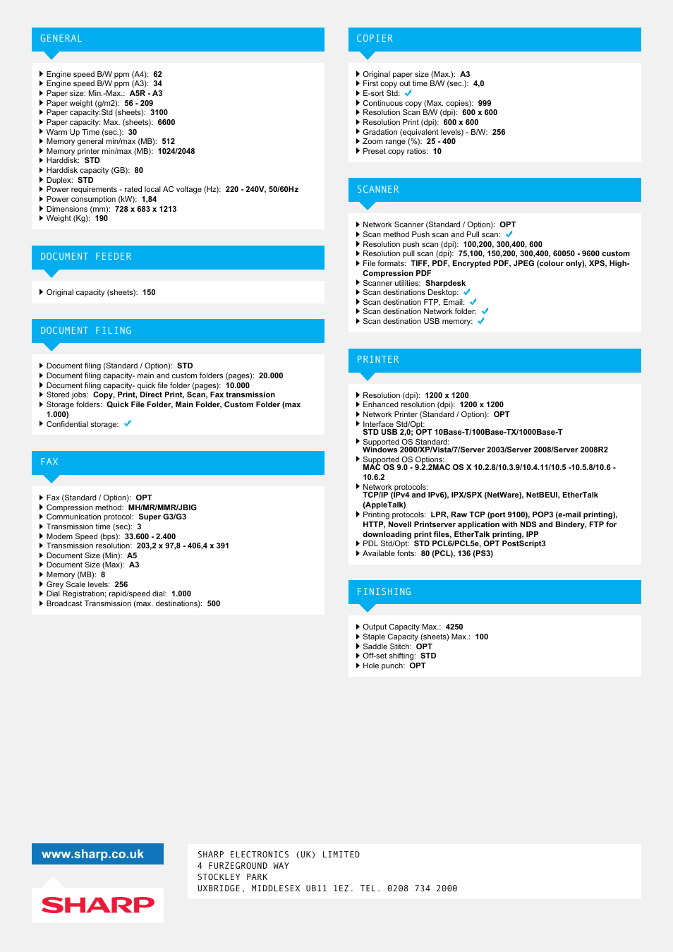 Sharp MX-M623U User Manual | Page 2 / 2