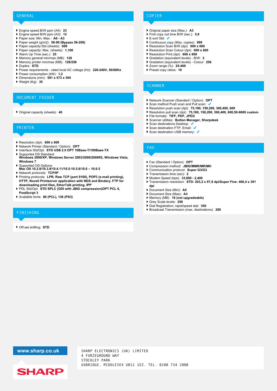 Sharp MX-M232D User Manual | Page 2 / 2