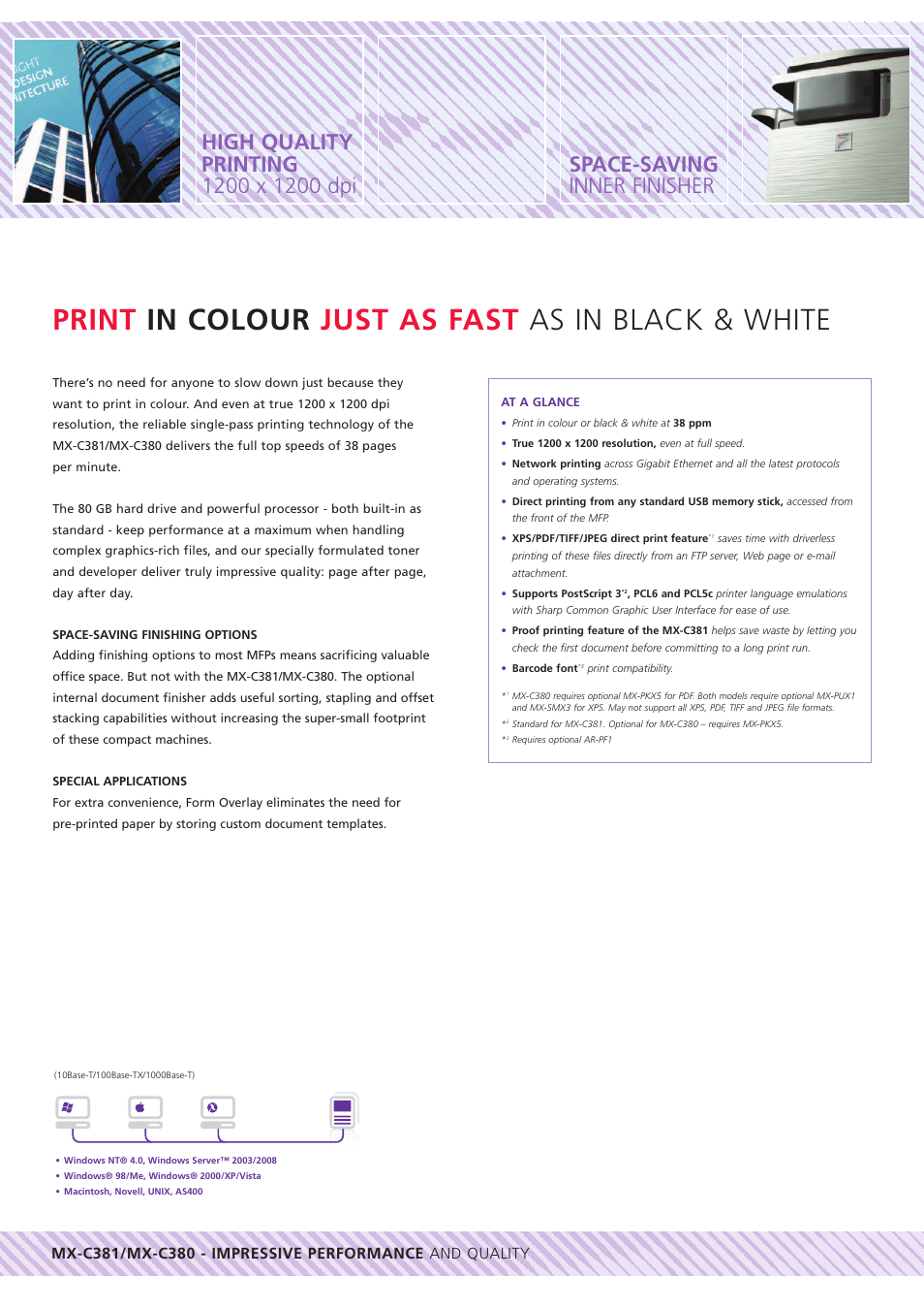 Print in colour just as fast as in black & white | Sharp MX-C381 User Manual | Page 4 / 12