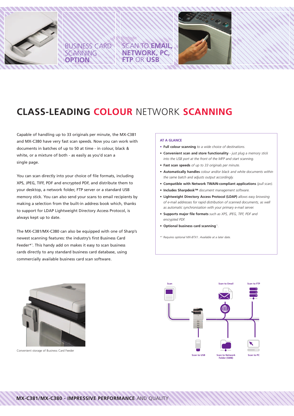 Class-leading colour network scanning | Sharp MX-C381 User Manual | Page 6 / 12