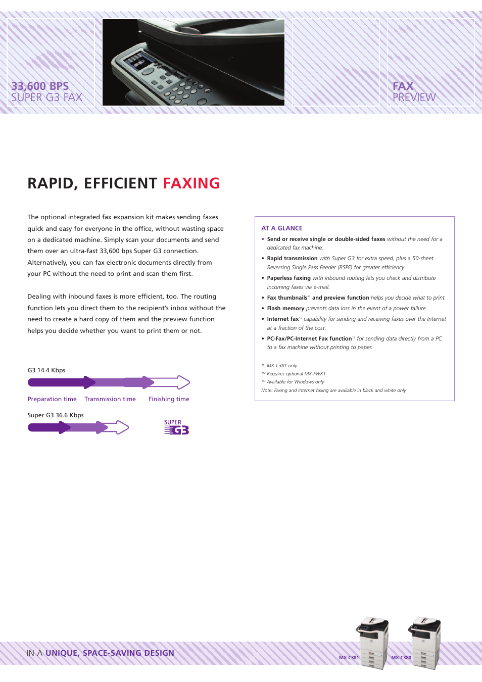 Rapid, efficient faxing | Sharp MX-C381 User Manual | Page 7 / 12