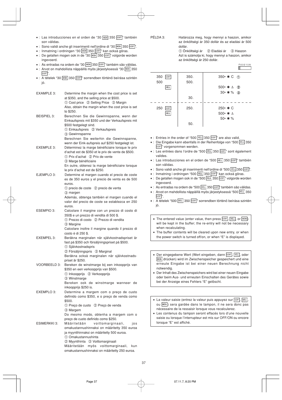 Sharp EL-2901PIII User Manual | Page 39 / 44