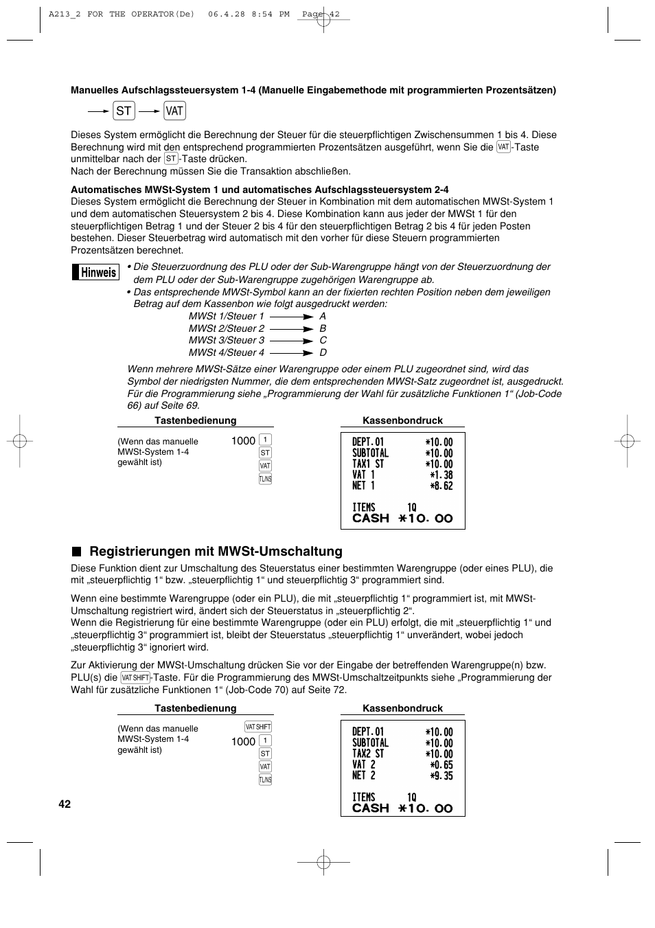 S t a | Sharp XE-A213 User Manual | Page 140 / 484