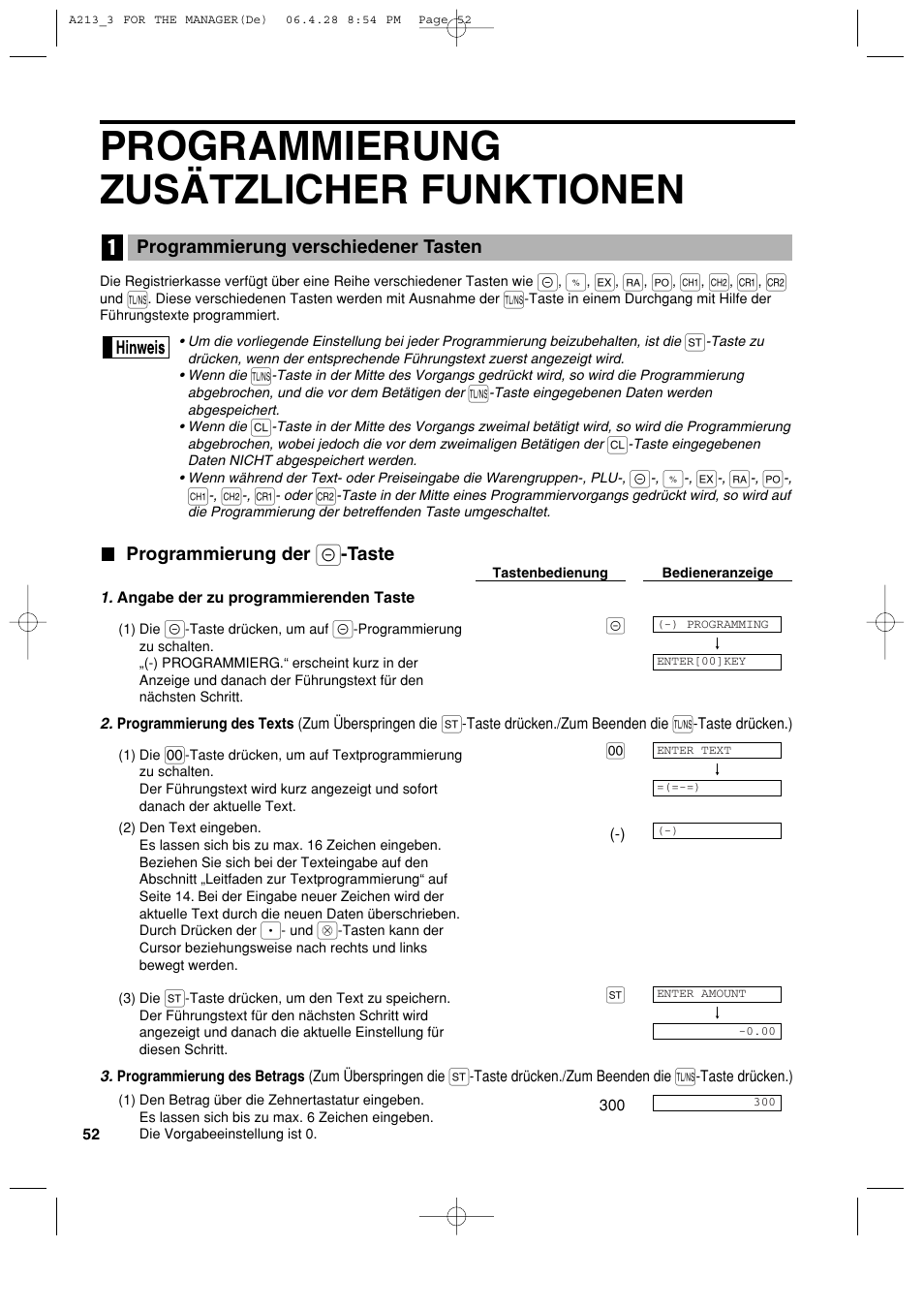 Programmierung zusätzlicher funktionen | Sharp XE-A213 User Manual | Page 150 / 484