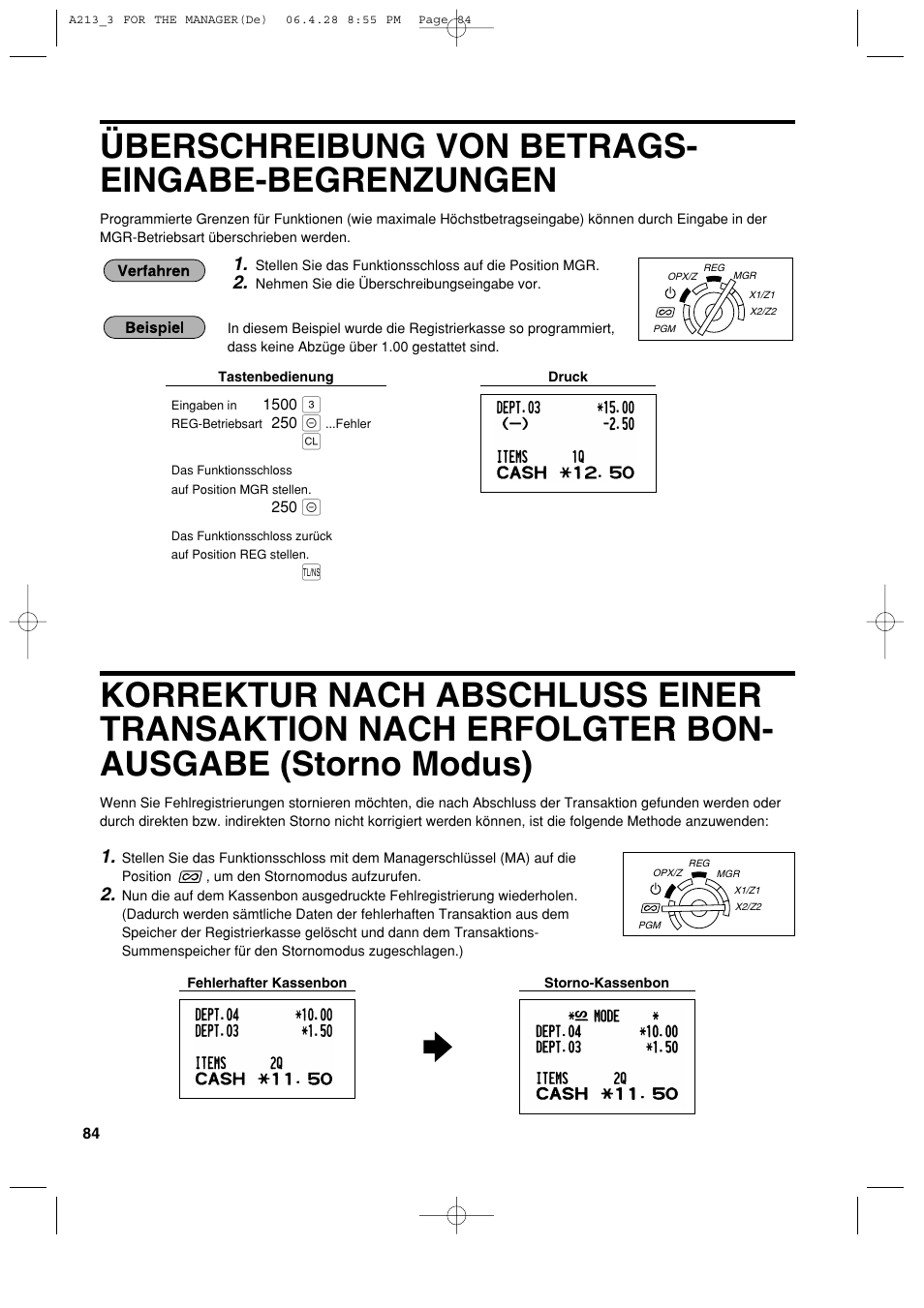 Überschreibung von betrags- eingabe-begrenzungen | Sharp XE-A213 User Manual | Page 182 / 484