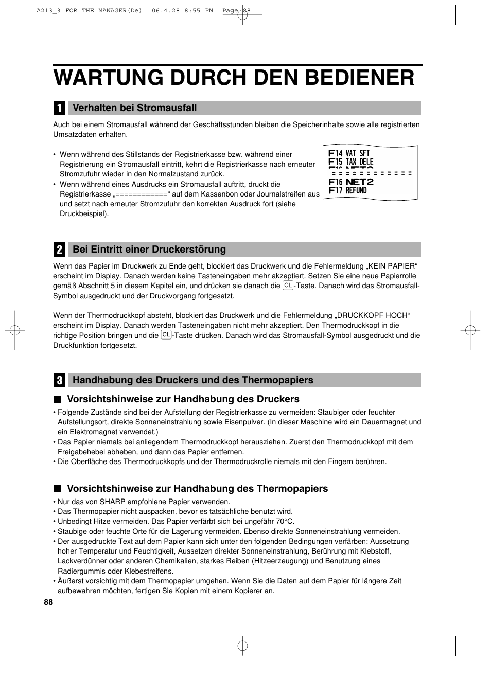 Wartung durch den bediener | Sharp XE-A213 User Manual | Page 186 / 484