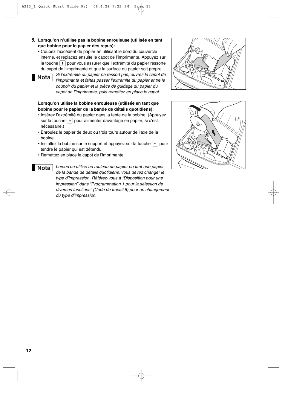 Nota | Sharp XE-A213 User Manual | Page 206 / 484