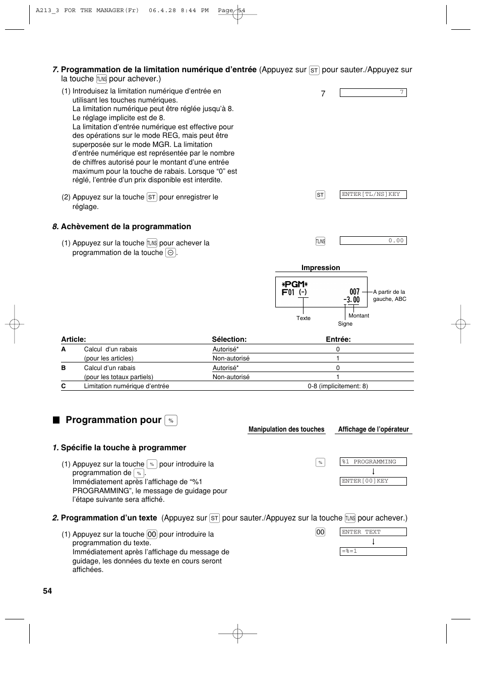 Programmation pour | Sharp XE-A213 User Manual | Page 248 / 484