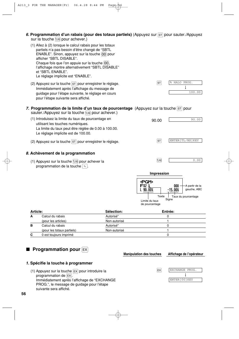 Programmation pour | Sharp XE-A213 User Manual | Page 250 / 484