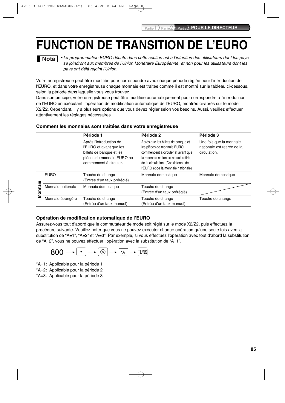 Function de transition de l’euro | Sharp XE-A213 User Manual | Page 279 / 484