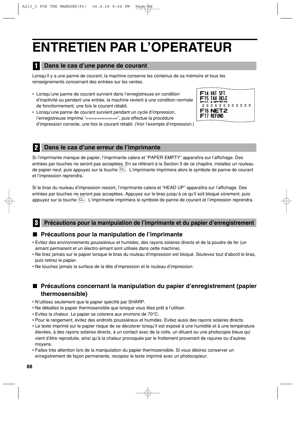 Entretien par l’operateur | Sharp XE-A213 User Manual | Page 282 / 484