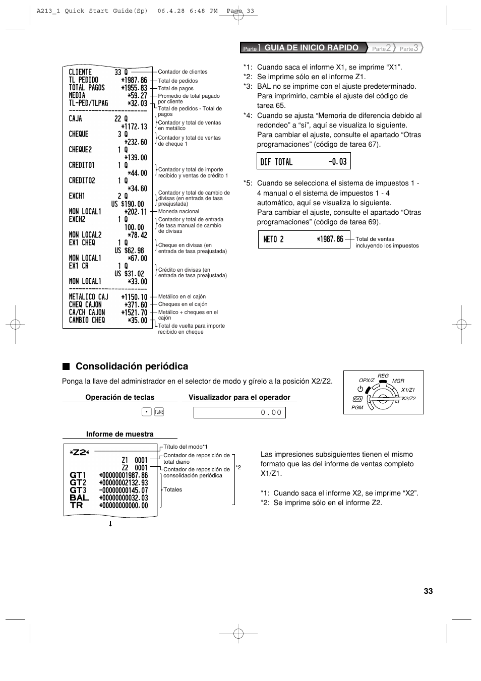 Consolidación periódica, Guia de inicio rapido | Sharp XE-A213 User Manual | Page 323 / 484