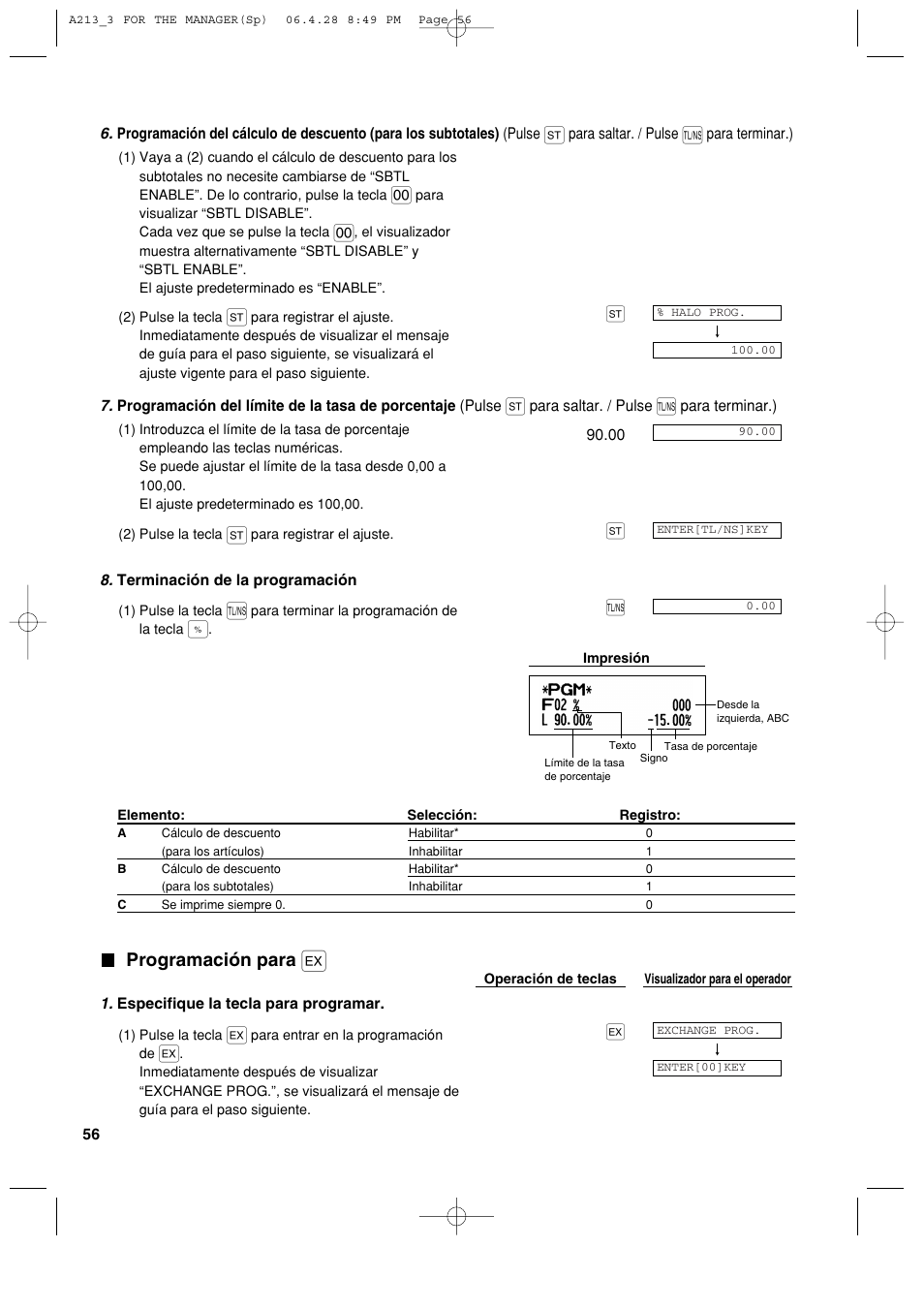 Programación para | Sharp XE-A213 User Manual | Page 346 / 484