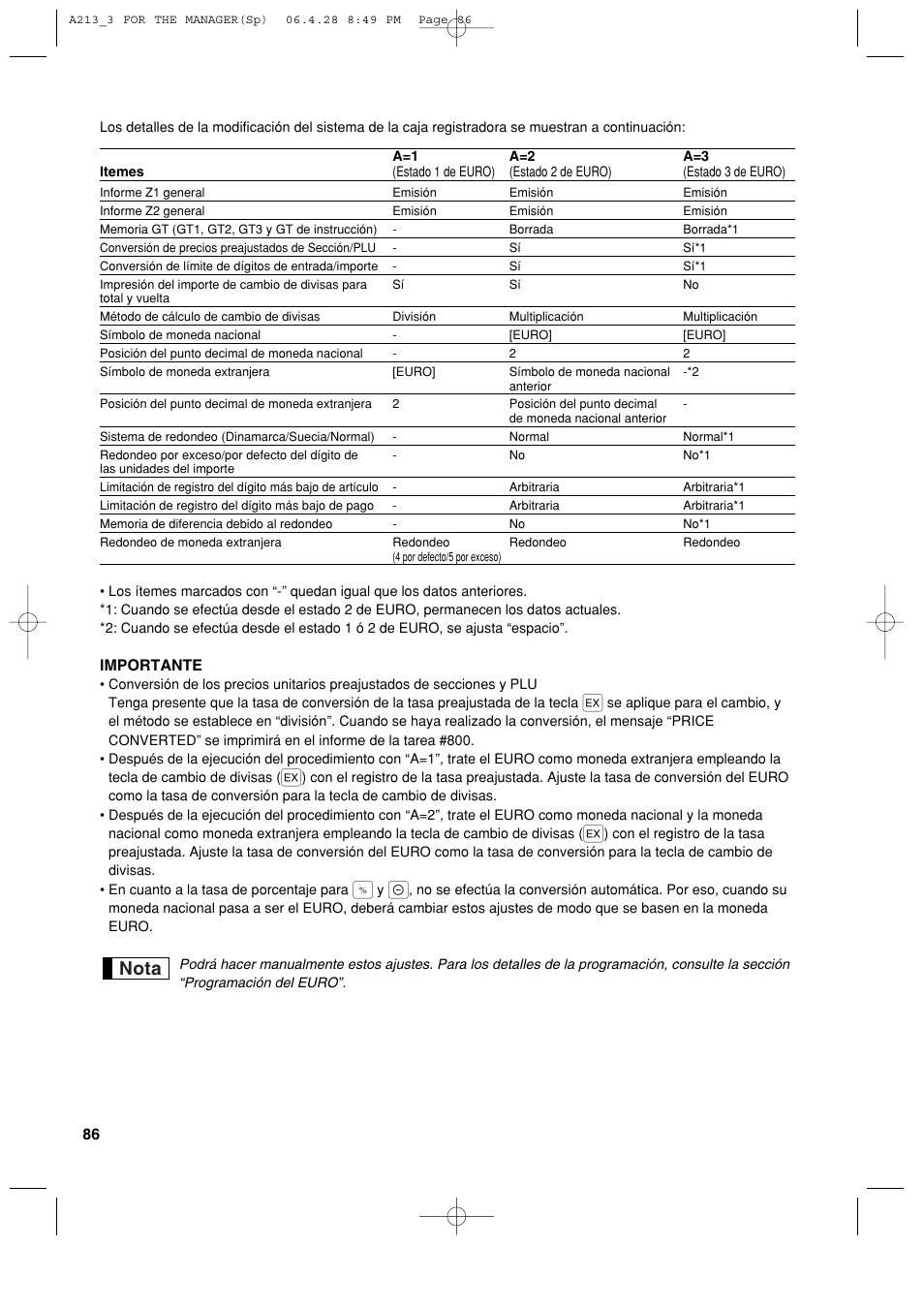 Nota | Sharp XE-A213 User Manual | Page 376 / 484