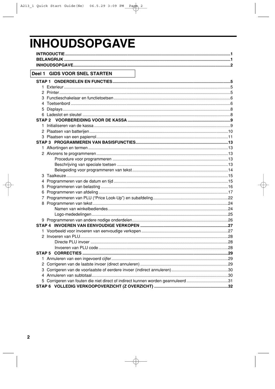 Inhoudsopgave | Sharp XE-A213 User Manual | Page 388 / 484